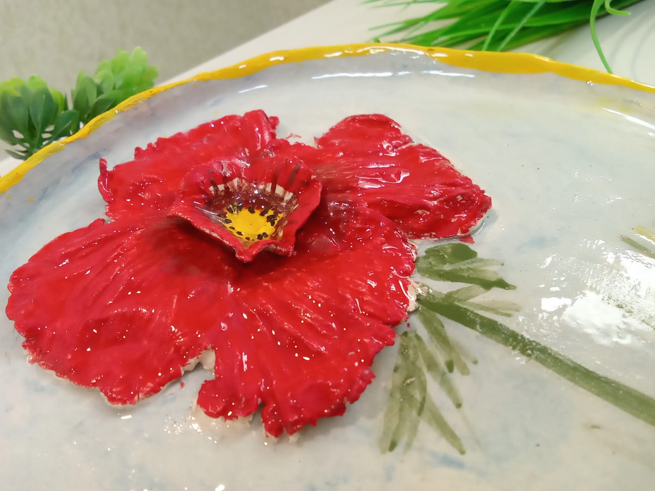 Тарелка, керамическая "Маки "